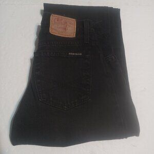 Stetson Men's 1520 Standard Straight Leg Western Jeans 28x36 Black